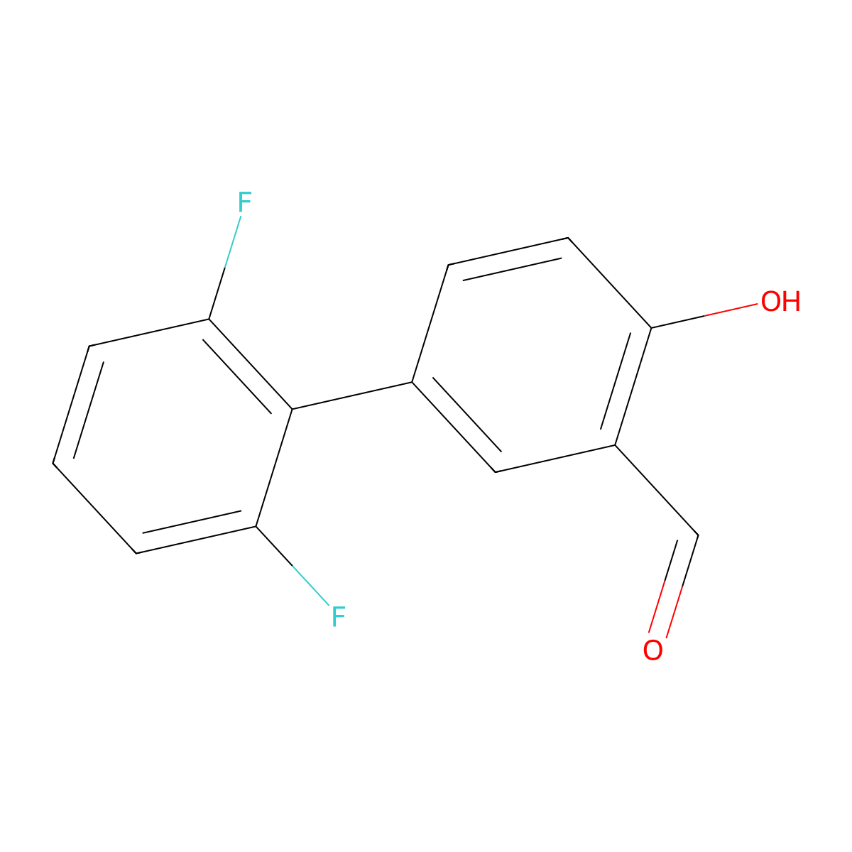 4-(2,6-Difluorophenyl)-2-formylphenol molecular structure, CAS 1111129-18-0