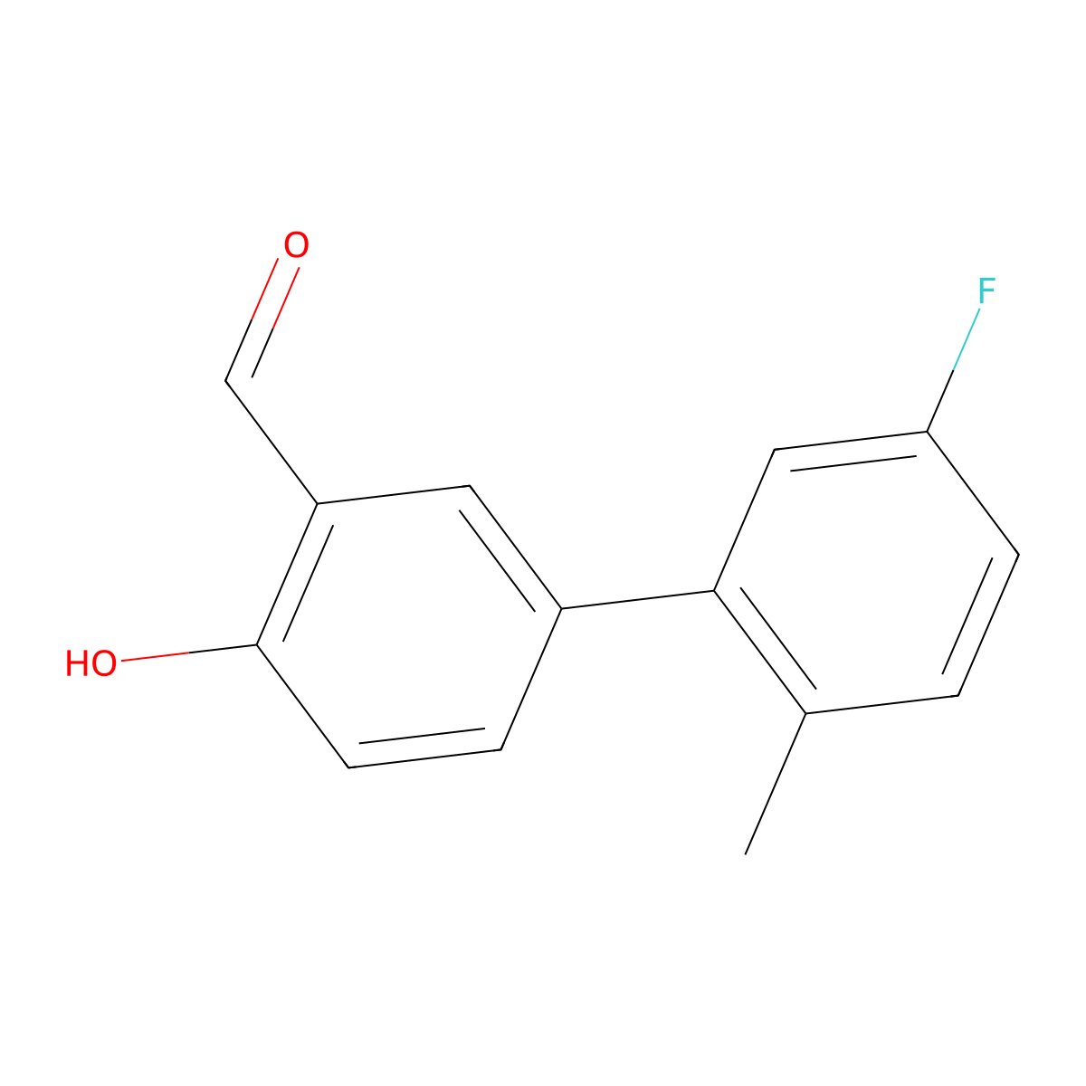 4-(5-Fluoro-2-methylphenyl)-2-formylphenol molecular structure, CAS 1111129-22-6