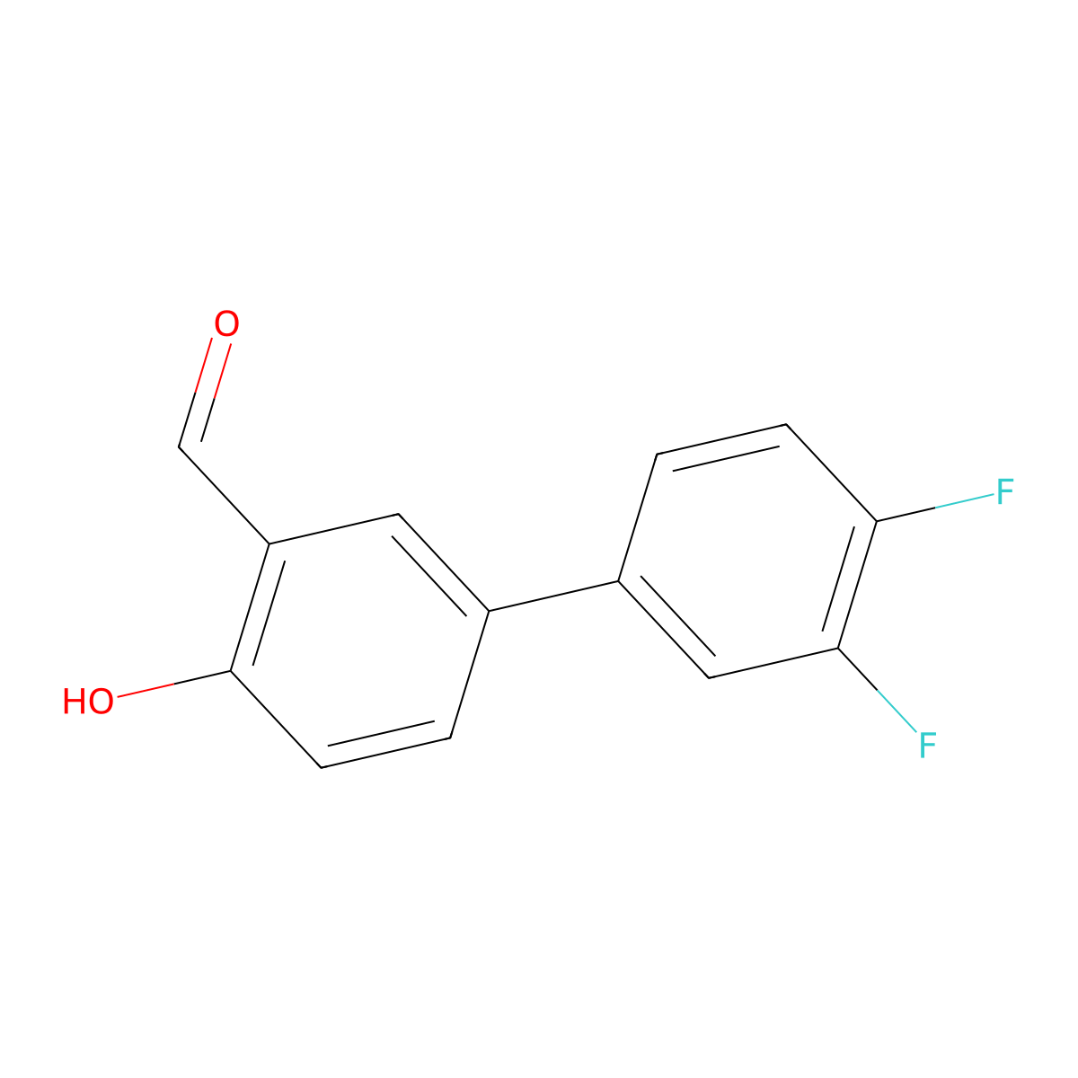 4-(3,4-Difluorophenyl)-2-formylphenol molecular structure, CAS 1111129-25-9