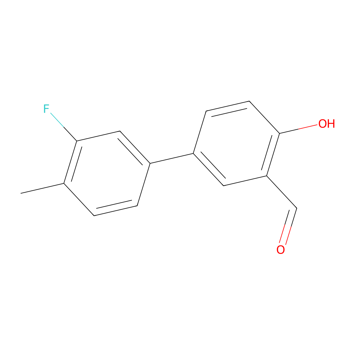 4-(3-Fluoro-4-methylphenyl)-2-formylphenol molecular structure, CAS 1111129-26-0