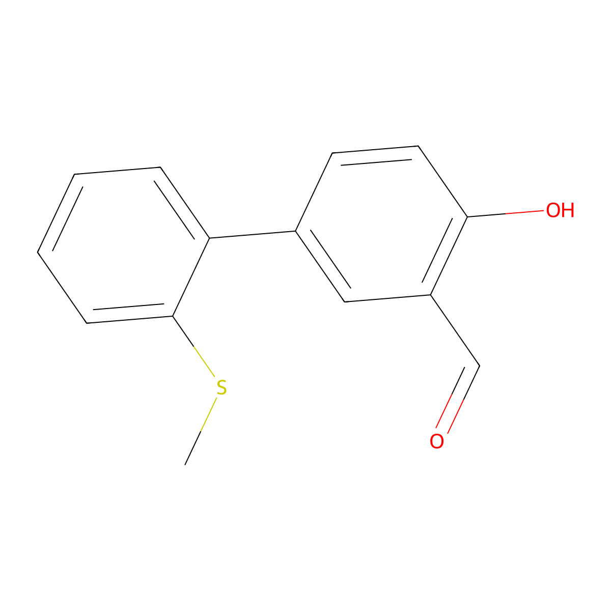 2-Formyl-4-(2-methylthiophenyl)phenol molecular structure, CAS 1111129-27-1