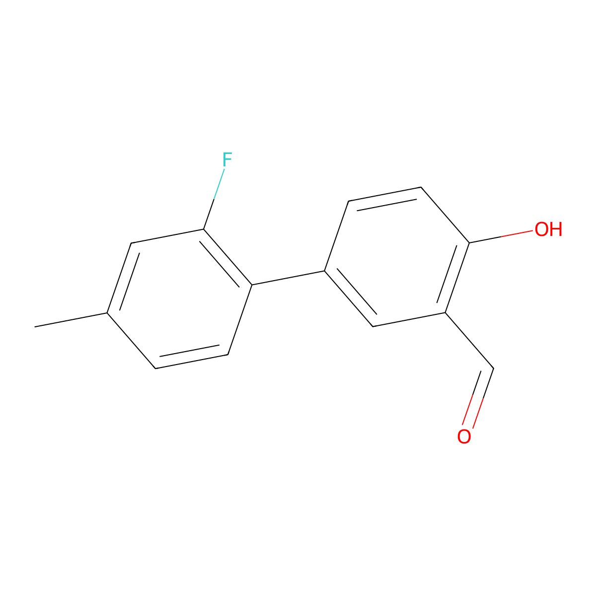 4-(2-Fluoro-4-methylphenyl)-2-formylphenol molecular structure, CAS 1111129-29-3