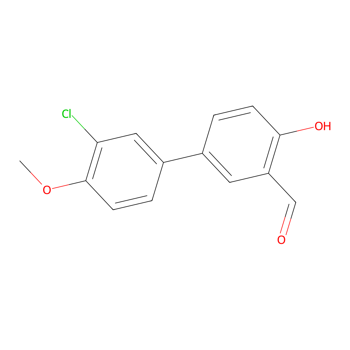 4-(3-Chloro-4-methoxyphenyl)-2-formylphenol molecular structure, CAS 1111129-32-8