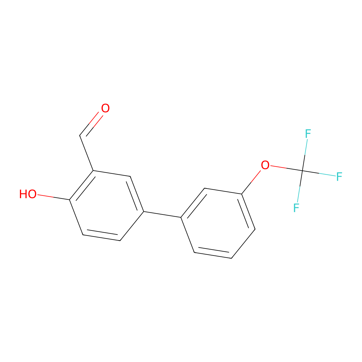 2-Formyl-4-(3-trifluoromethoxyphenyl)phenol molecular structure, CAS 1111129-39-5
