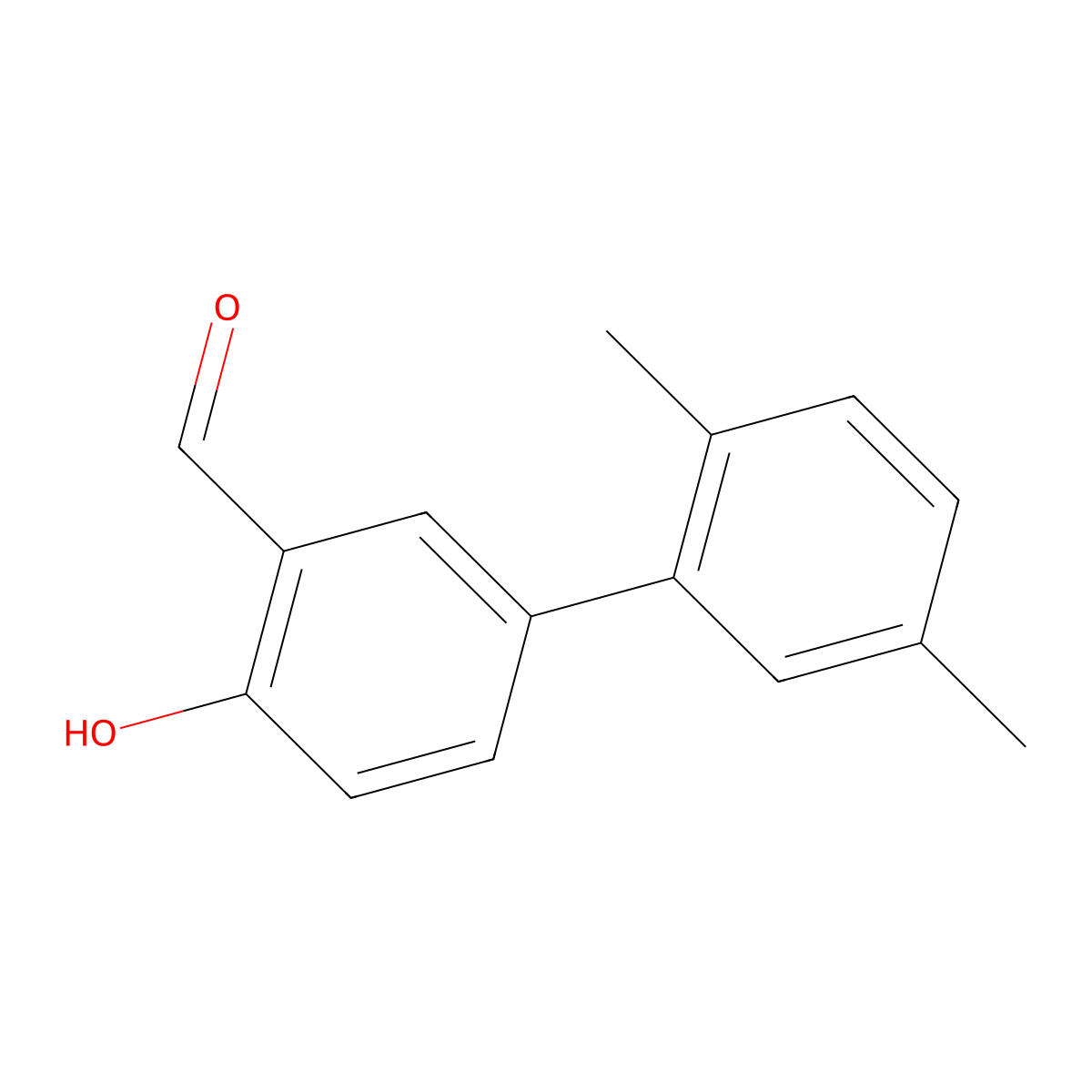4-(2,5-Dimethylphenyl)-2-formylphenol molecular structure, CAS 1111132-28-5