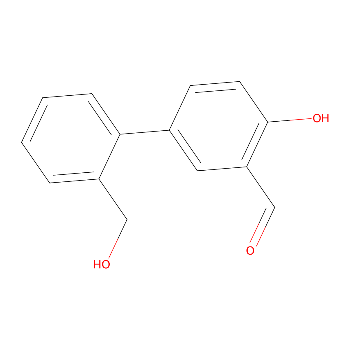 2-Formyl-4-(2-hydroxymethylphenyl)phenol molecular structure, CAS 1111132-34-3