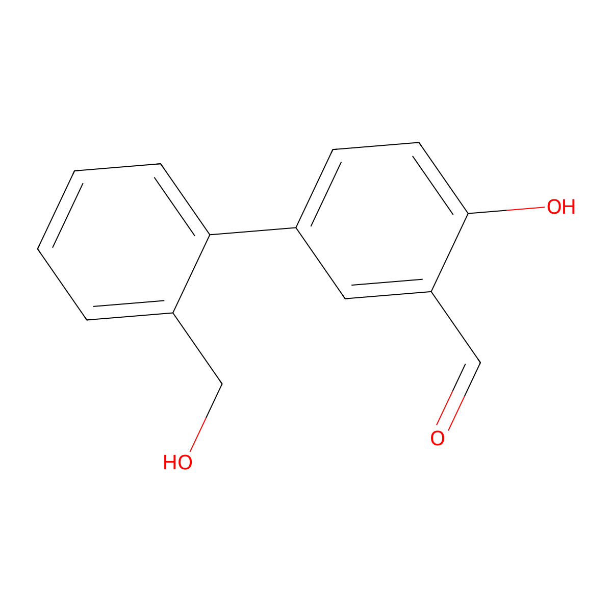 2-Formyl-4-(2-hydroxymethylphenyl)phenol molecular structure, CAS 1111132-34-3