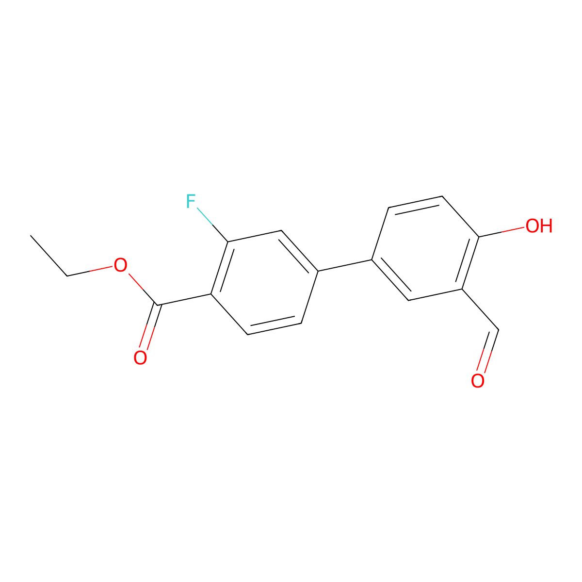 4-[4-(Ethoxycarbonyl)-3-fluorophenyl]-2-formylphenol molecular structure, CAS 1111132-40-1