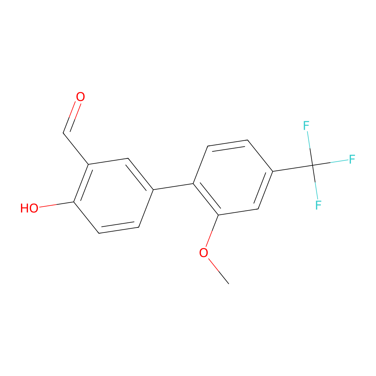 4-Hydroxy-2'-methoxy-4'-(trifluoromethyl)[1,1'-biphenyl]-3-carboxaldehyde molecular structure, CAS 1111132-64-9