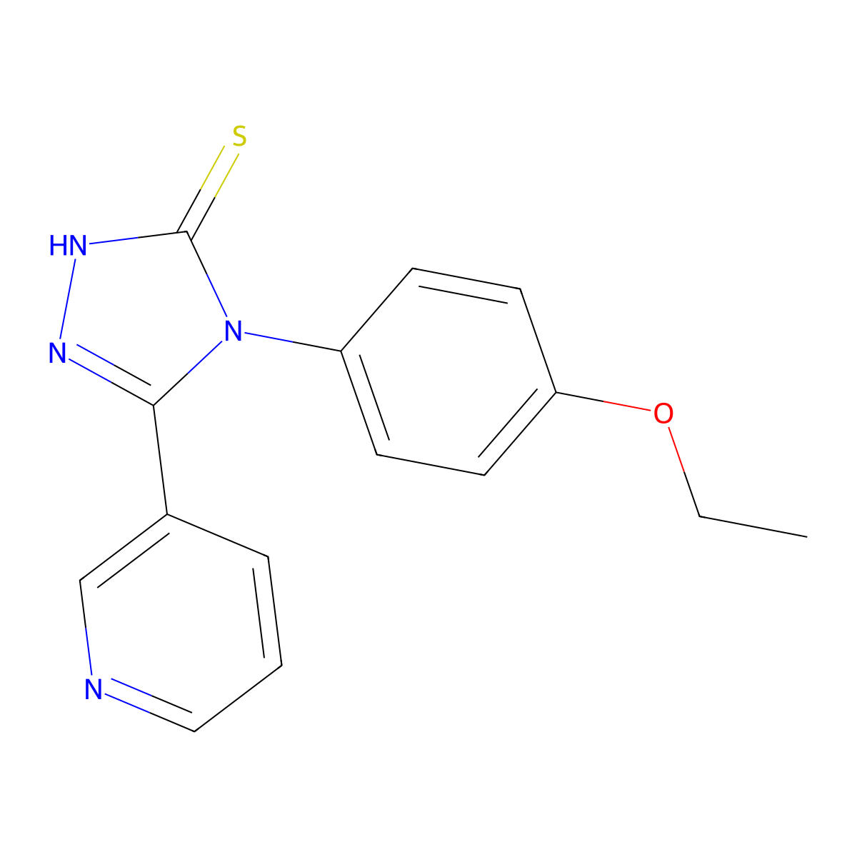 4-(4-Ethoxy-phenyl)-5-pyridin-3-yl-4H-[1,2,4]triazole-3-thiol molecular structure, CAS 111114-78-4