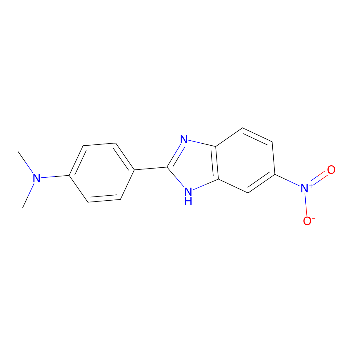 N,N-Dimethyl-4-(6-nitro-1H-benzimidazol-2-yl)benzenamine molecular structure, CAS 111114-79-5