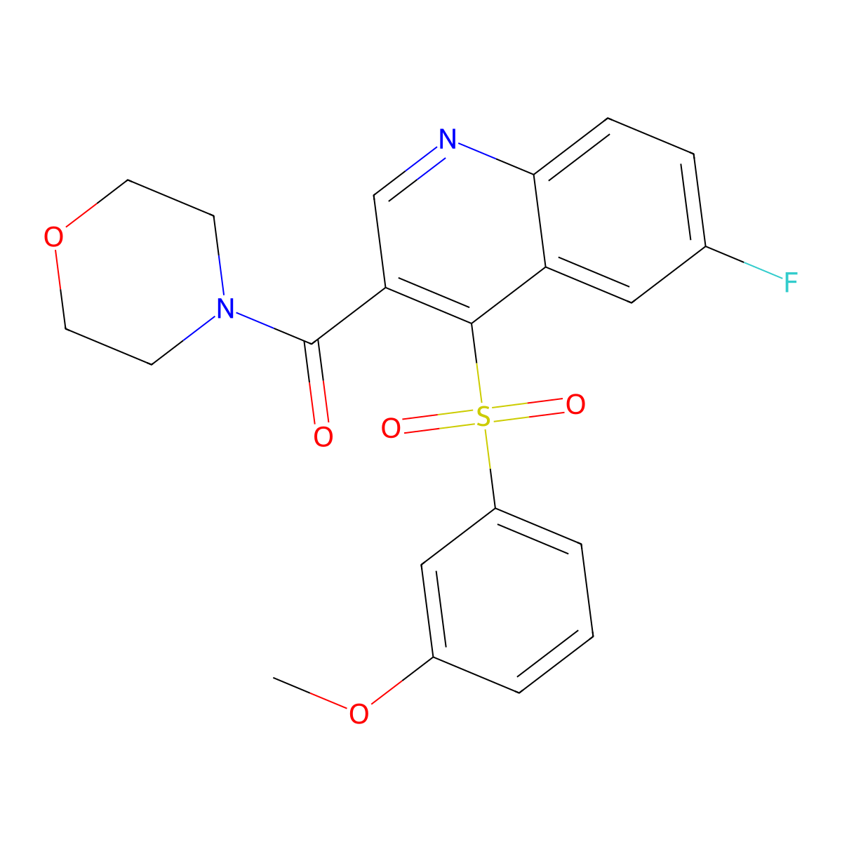 (6-Fluoro-4-((3-methoxyphenyl)sulfonyl)quinolin-3-yl)(morpholino)methanone molecular structure, CAS 1111147-09-1