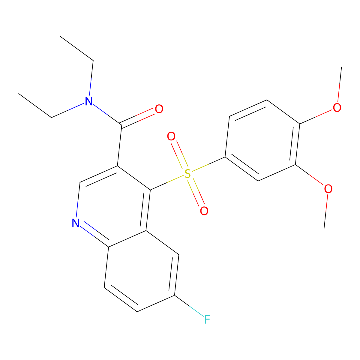 4-(3,4-Dimethoxybenzenesulfonyl)-N,N-diethyl-6-fluoroquinoline-3-carboxamide molecular structure, CAS 1111147-18-2