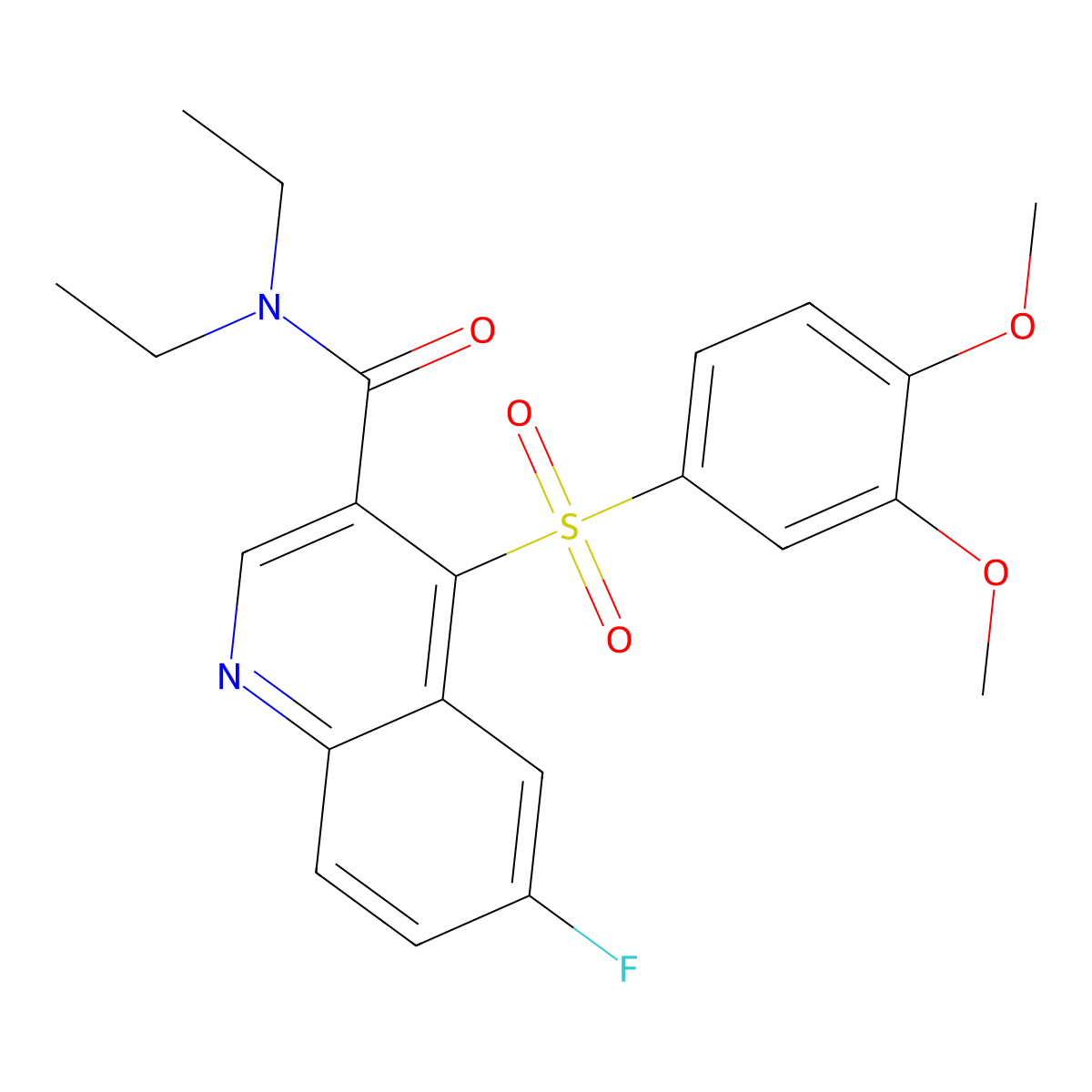 4-(3,4-Dimethoxybenzenesulfonyl)-N,N-diethyl-6-fluoroquinoline-3-carboxamide molecular structure, CAS 1111147-18-2