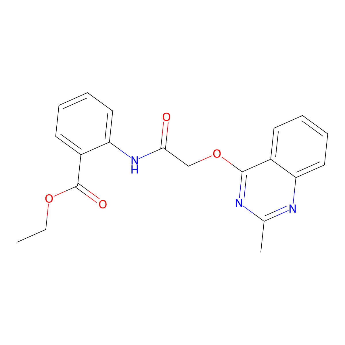 Ethyl 2-(2-((2-methylquinazolin-4-yl)oxy)acetamido)benzoate molecular structure, CAS 1111149-23-5