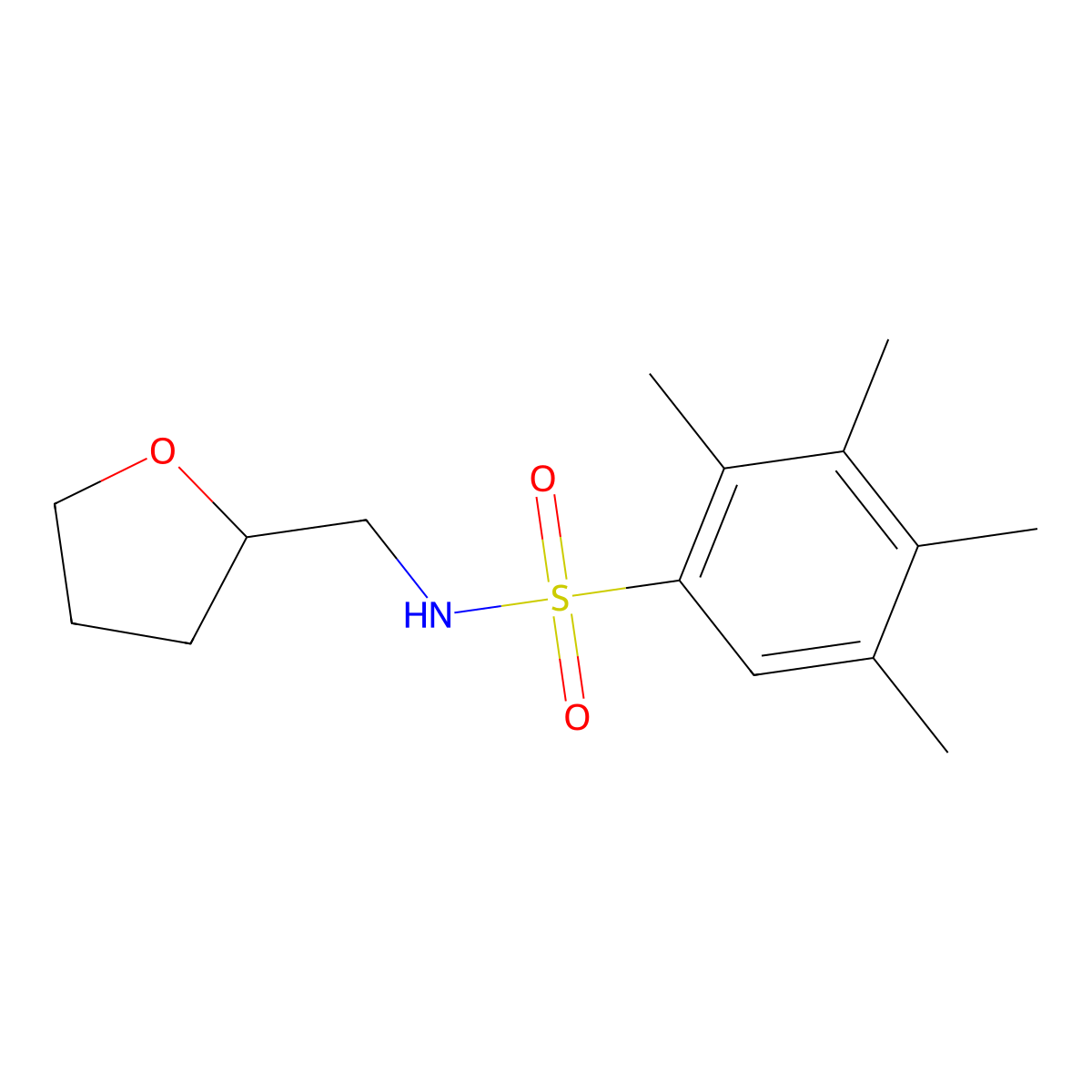 (Oxolan-2-ylmethyl)[(2,3,4,5-tetramethylphenyl)sulfonyl]amine molecular structure, CAS 1111149-45-1