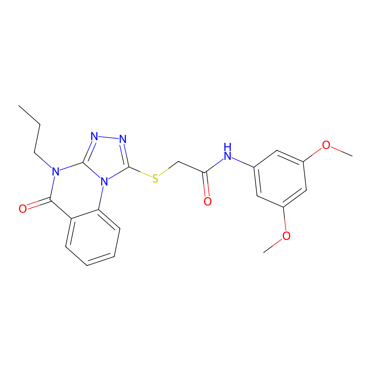 N-(3,5-dimethoxyphenyl)-2-({5-oxo-4-propyl-4H,5H-[1,2,4]triazolo[4,3-a]quinazolin-1-yl}sulfanyl)acetamide molecular structure, CAS 1111151-12-2