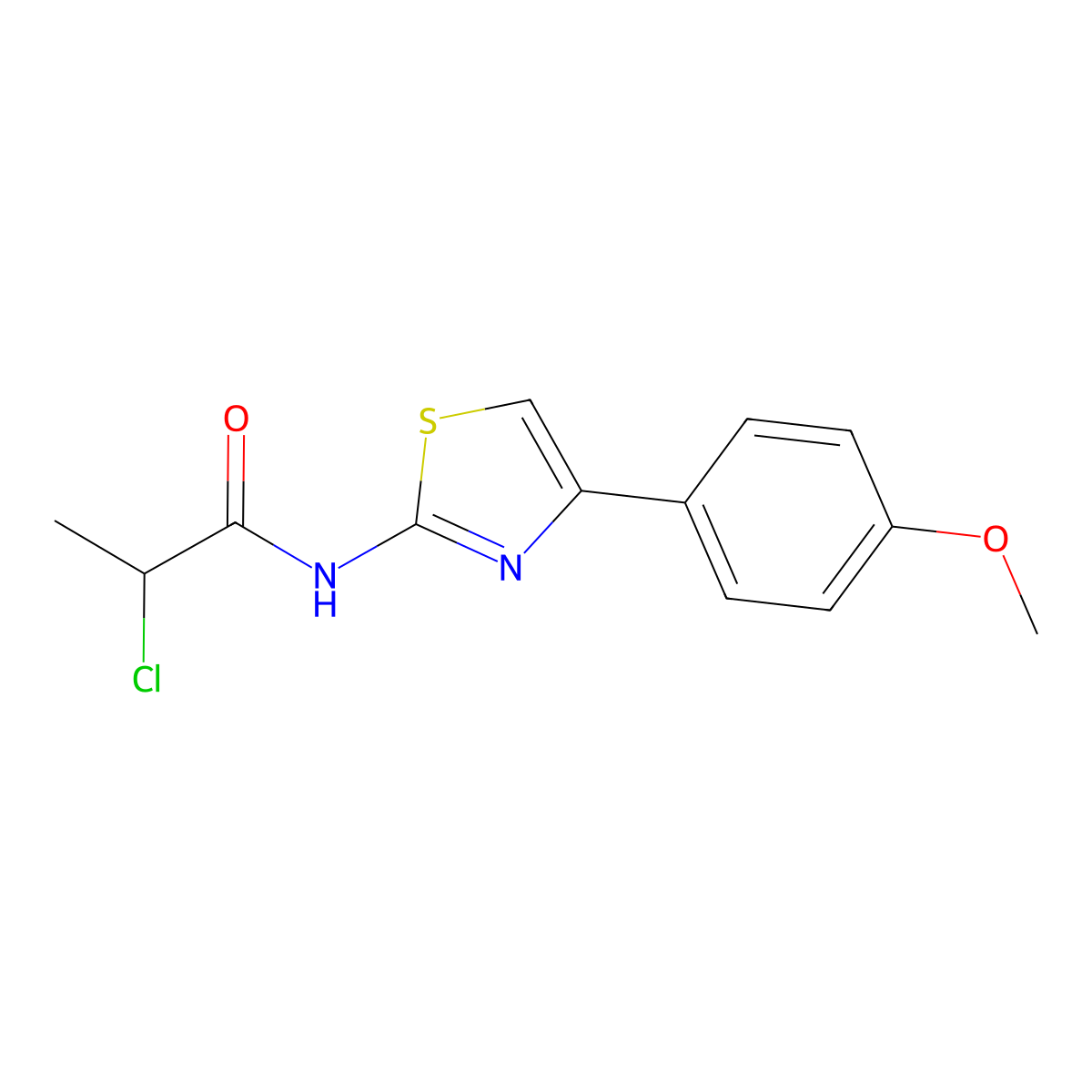 2-chloro-N-[4-(4-methoxyphenyl)-1,3-thiazol-2-yl]propanamide molecular structure, CAS 1111156-03-6