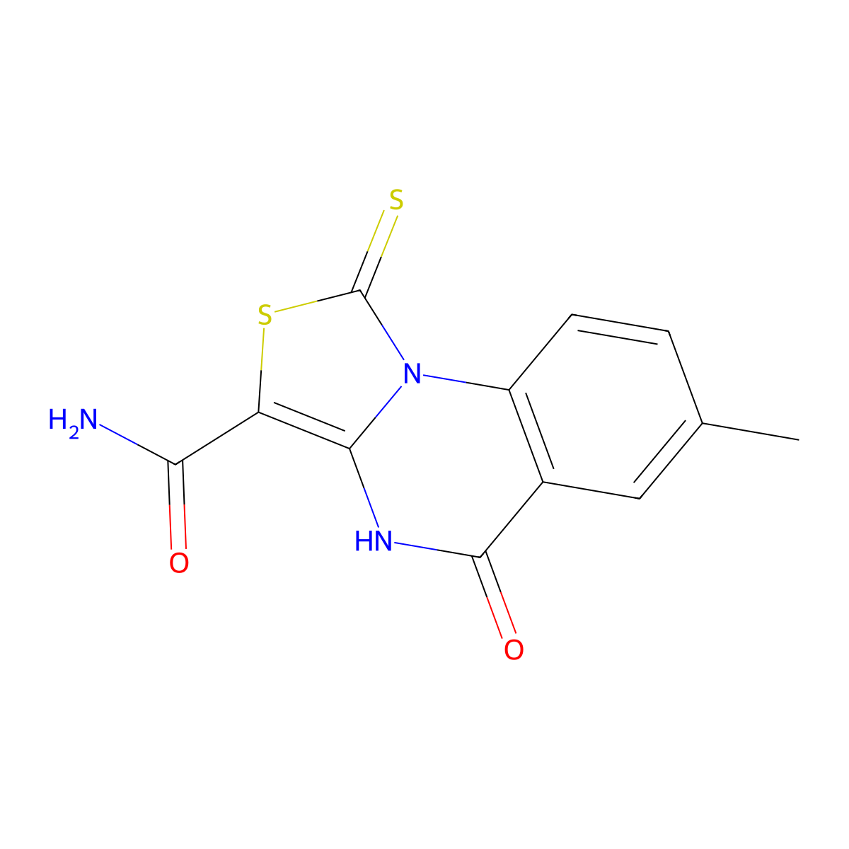 7-methyl-5-oxo-1-thioxo-4,5-dihydro-1H-thiazolo[3,4-a]quinazoline-3-carboxamide molecular structure, CAS 1111160-56-5