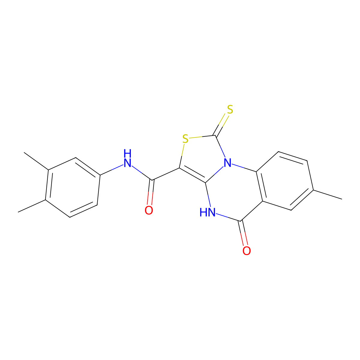 N-(3,4-dimethylphenyl)-7-methyl-5-oxo-1-thioxo-4,5-dihydro-1H-thiazolo[3,4-a]quinazoline-3-carboxamide molecular structure, CAS 1111160-57-6