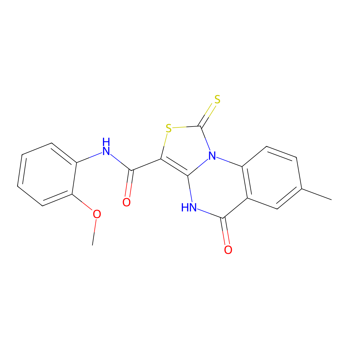 N-(2-methoxyphenyl)-7-methyl-5-oxo-1-thioxo-4,5-dihydro-1H-thiazolo[3,4-a]quinazoline-3-carboxamide molecular structure, CAS 1111160-59-8