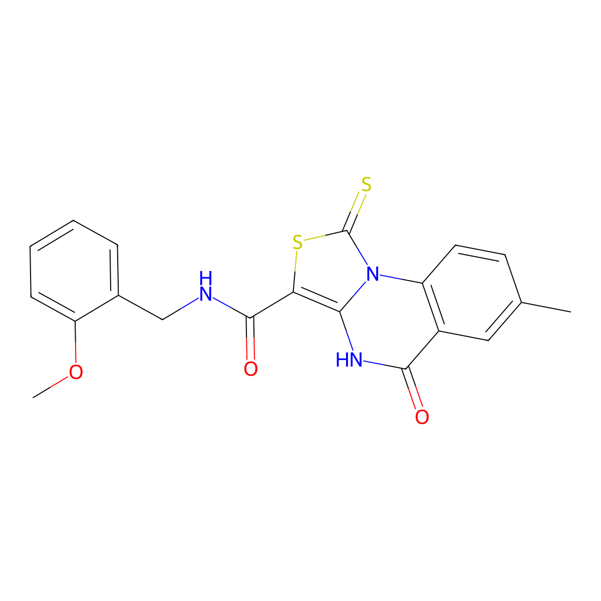 N-(2-methoxybenzyl)-7-methyl-5-oxo-1-thioxo-4,5-dihydro-1H-thiazolo[3,4-a]quinazoline-3-carboxamide molecular structure, CAS 1111160-62-3