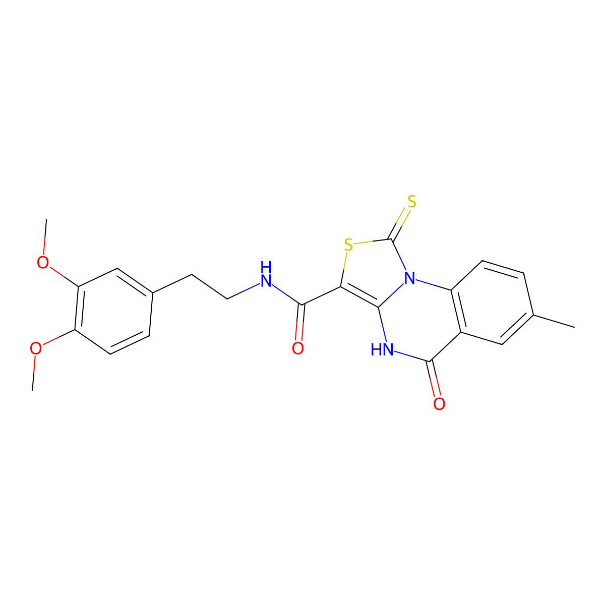 N-(3,4-dimethoxyphenethyl)-7-methyl-5-oxo-1-thioxo-4,5-dihydro-1H-thiazolo[3,4-a]quinazoline-3-carboxamide molecular structure, CAS 1111160-63-4
