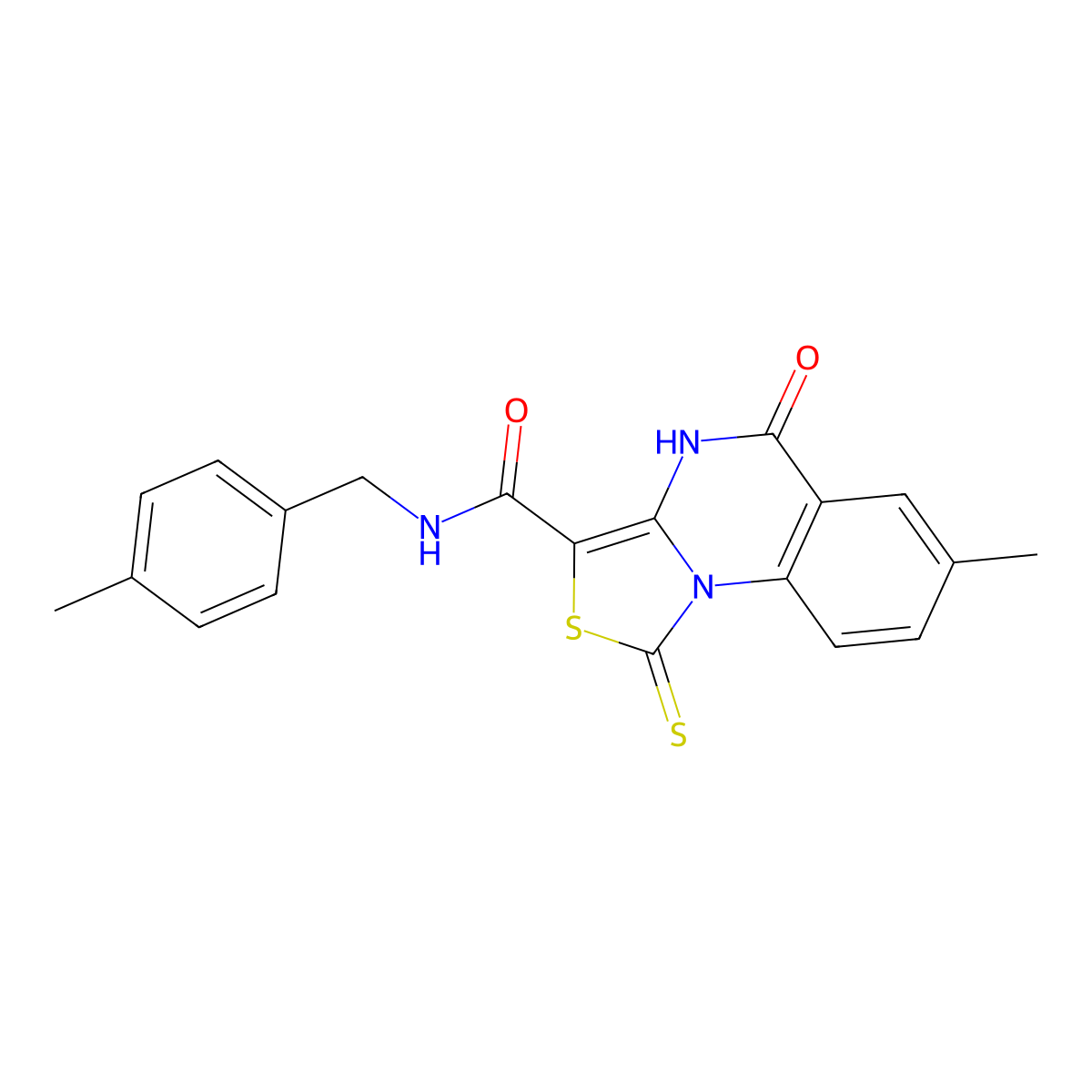 7-methyl-N-(4-methylbenzyl)-5-oxo-1-thioxo-4,5-dihydro-1H-thiazolo[3,4-a]quinazoline-3-carboxamide molecular structure, CAS 1111160-64-5