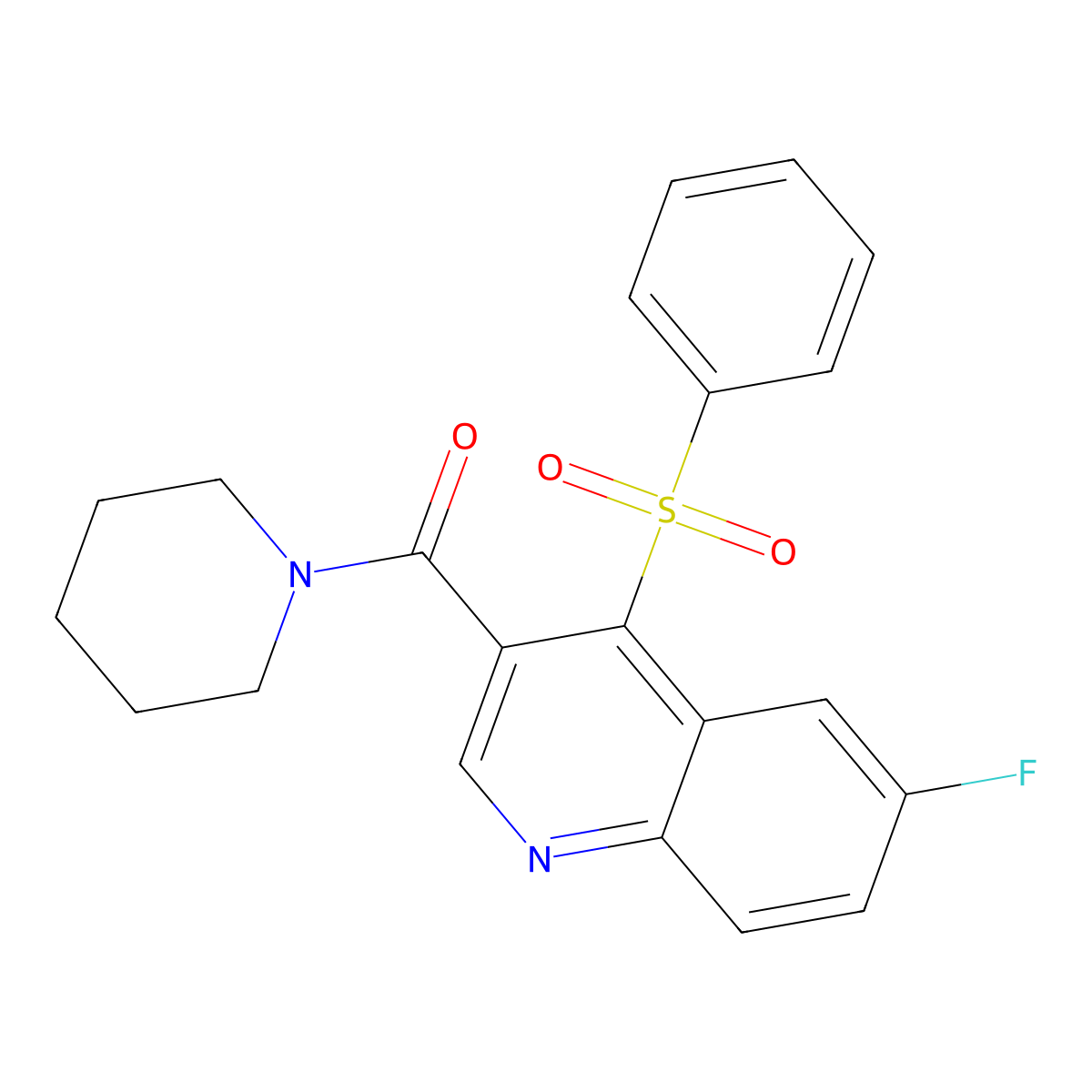 4-(Benzenesulfonyl)-6-fluoro-3-(piperidine-1-carbonyl)quinoline molecular structure, CAS 1111164-65-8