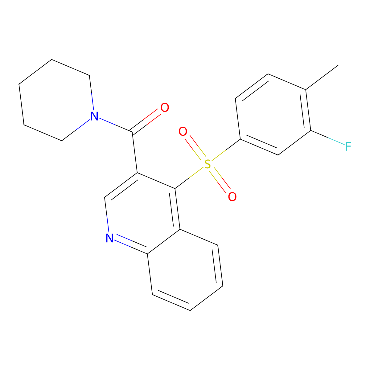 4-(3-Fluoro-4-methylbenzenesulfonyl)-3-(piperidine-1-carbonyl)quinoline molecular structure, CAS 1111164-93-2