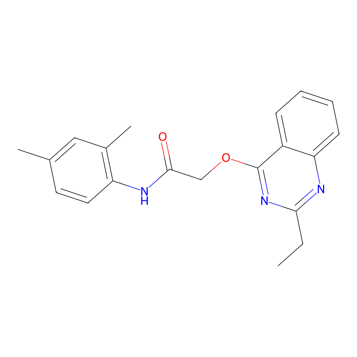 N-(2,4-dimethylphenyl)-2-[(2-ethylquinazolin-4-yl)oxy]acetamide molecular structure, CAS 1111174-87-8