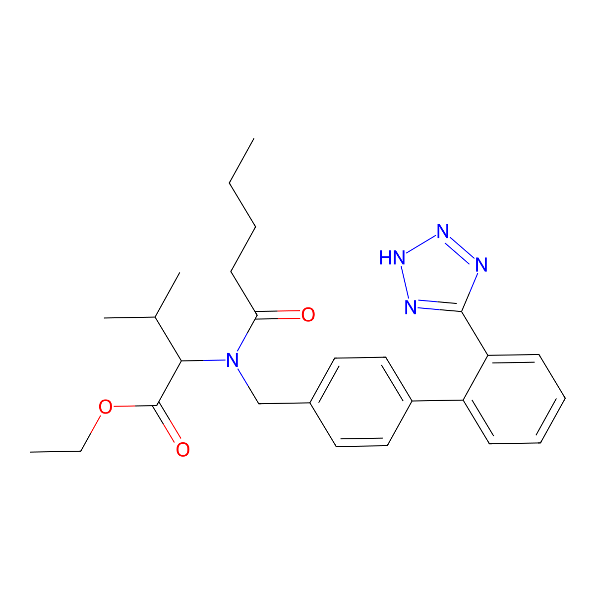 Valsartan Ethyl Ester, L- molecular structure, CAS 1111177-30-0