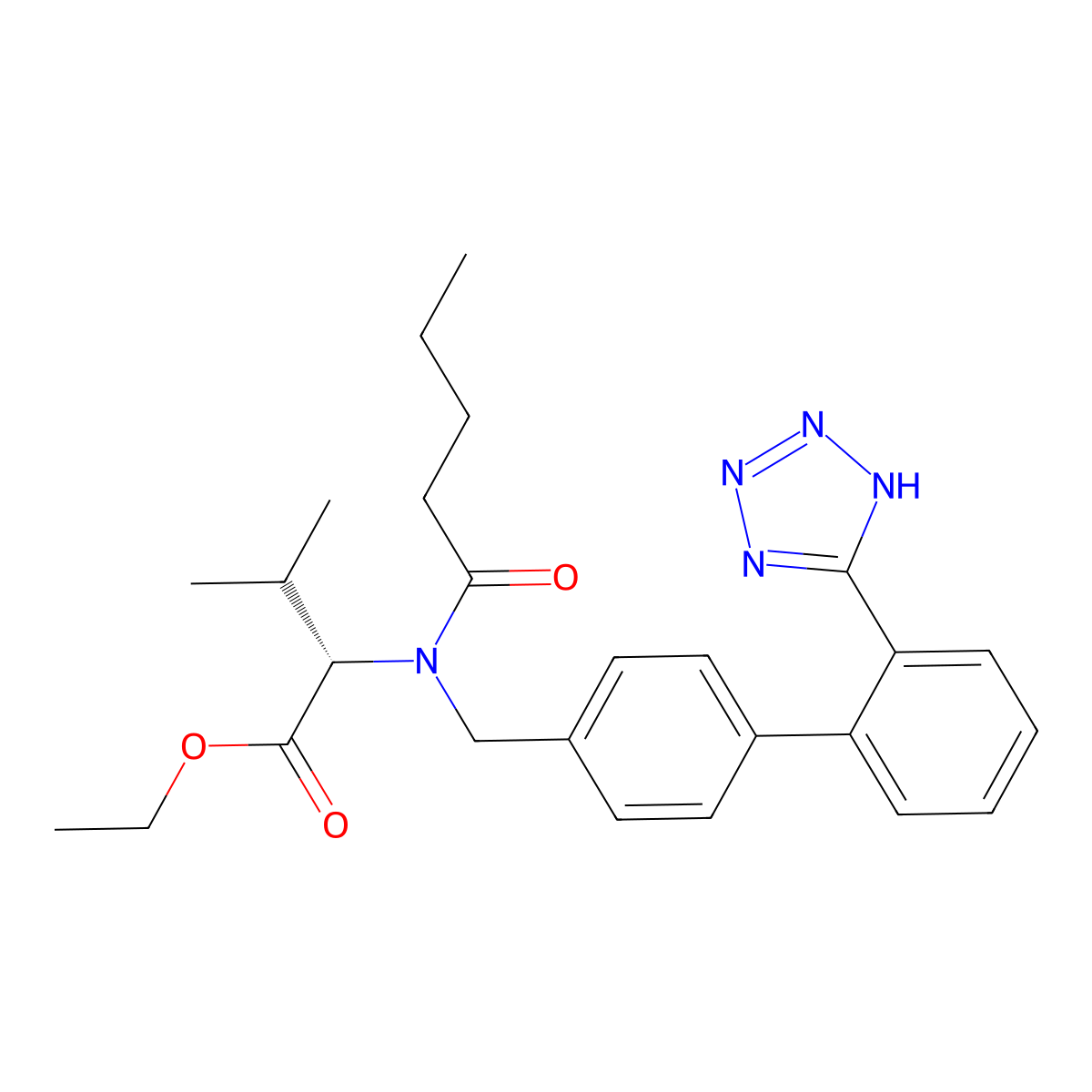 Valsartan Ethyl Ester, L- molecular structure, CAS 1111177-30-0