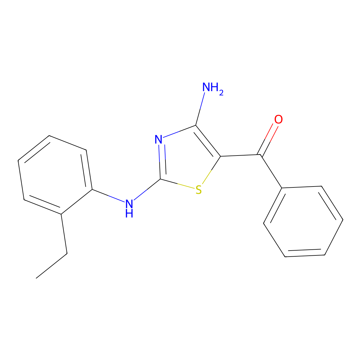 5-Benzoyl-N2-(2-ethylphenyl)-1,3-thiazole-2,4-diamine molecular structure, CAS 1111178-02-9
