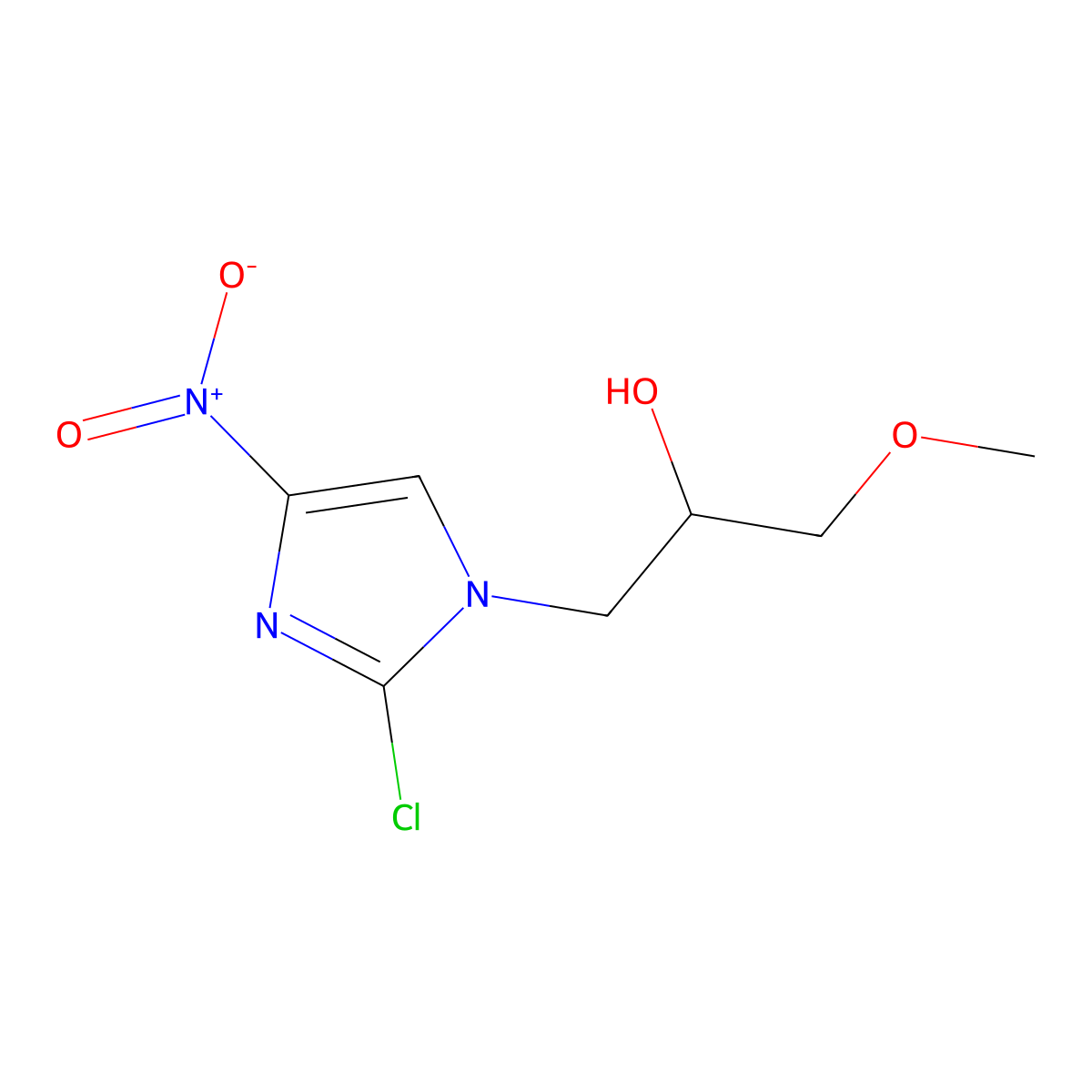 2-Chloro-alpha-(methoxymethyl)-4-nitro-1H-imidazole-1-ethanol molecular structure, CAS 111119-29-0