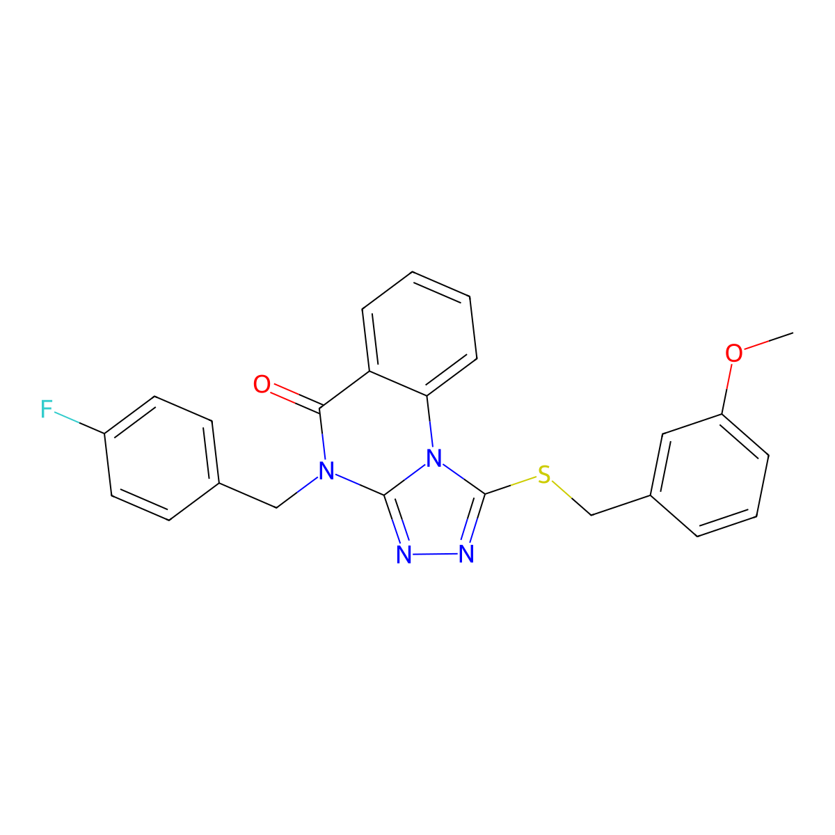 4-(4-fluorobenzyl)-1-[(3-methoxybenzyl)thio][1,2,4]triazolo[4,3-a]quinazolin-5(4H)-one molecular structure, CAS 1111221-17-0