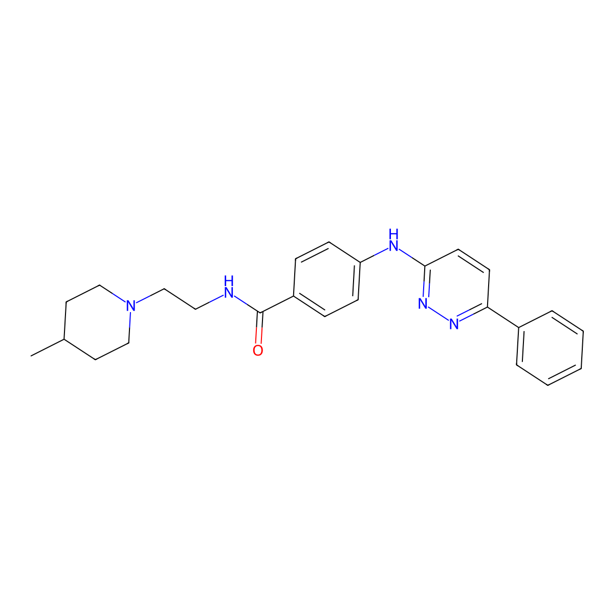 N-[2-(4-methylpiperidin-1-yl)ethyl]-4-[(6-phenylpyridazin-3-yl)amino]benzamide molecular structure, CAS 1111223-76-7