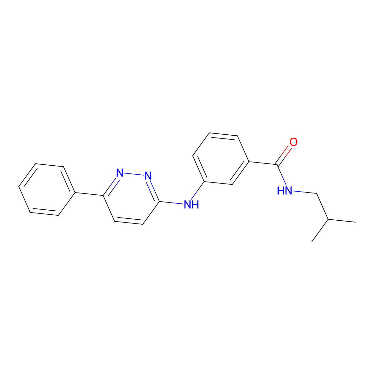 N-(2-methylpropyl)-3-[(6-phenylpyridazin-3-yl)amino]benzamide molecular structure, CAS 1111228-21-7