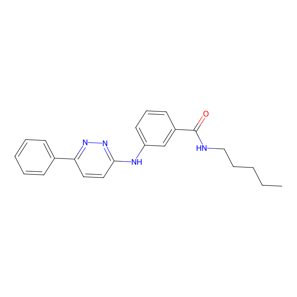N-pentyl-3-[(6-phenylpyridazin-3-yl)amino]benzamide molecular structure, CAS 1111228-25-1