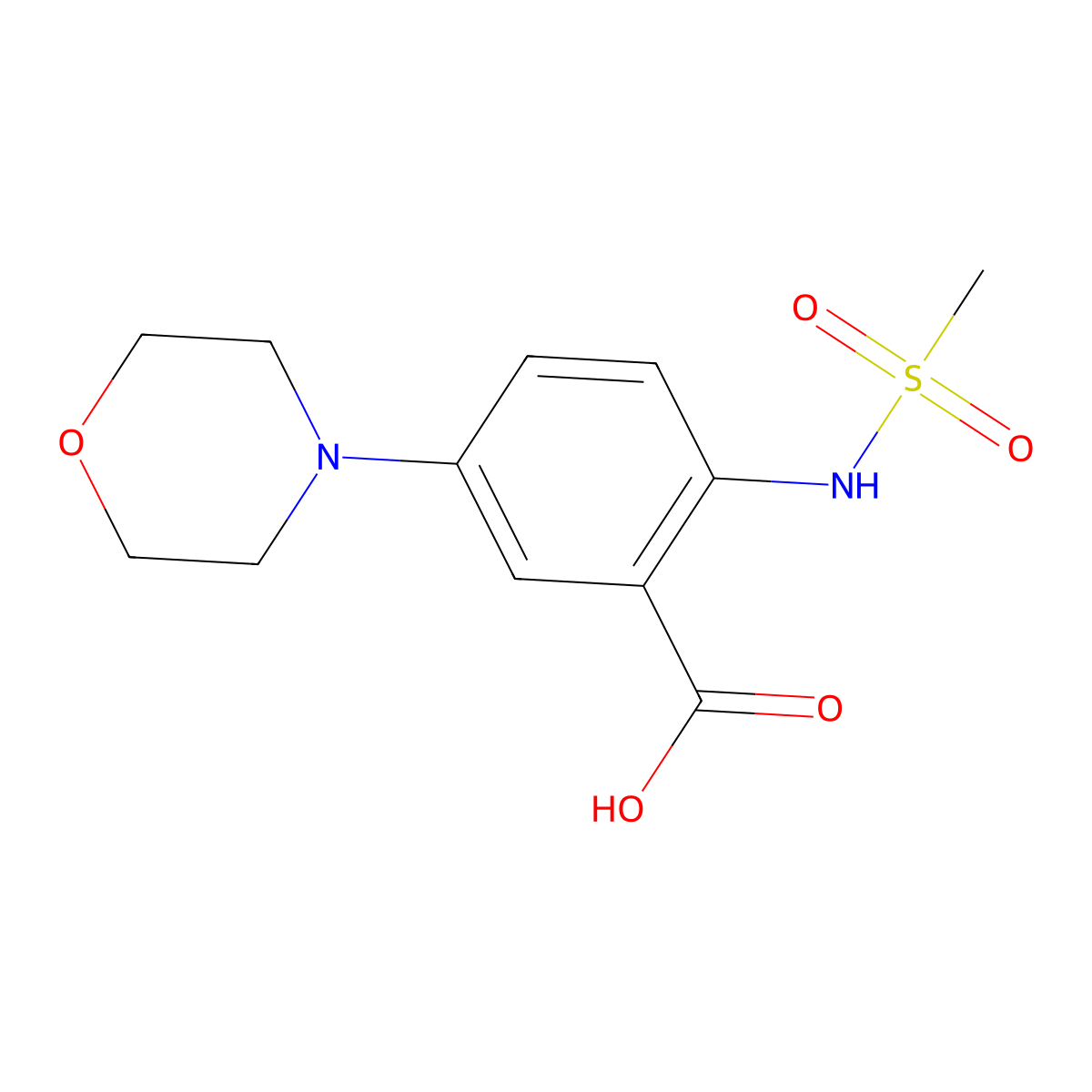 2-[(Methylsulfonyl)amino]-5-morpholinobenzoic acid molecular structure, CAS 1111231-84-5
