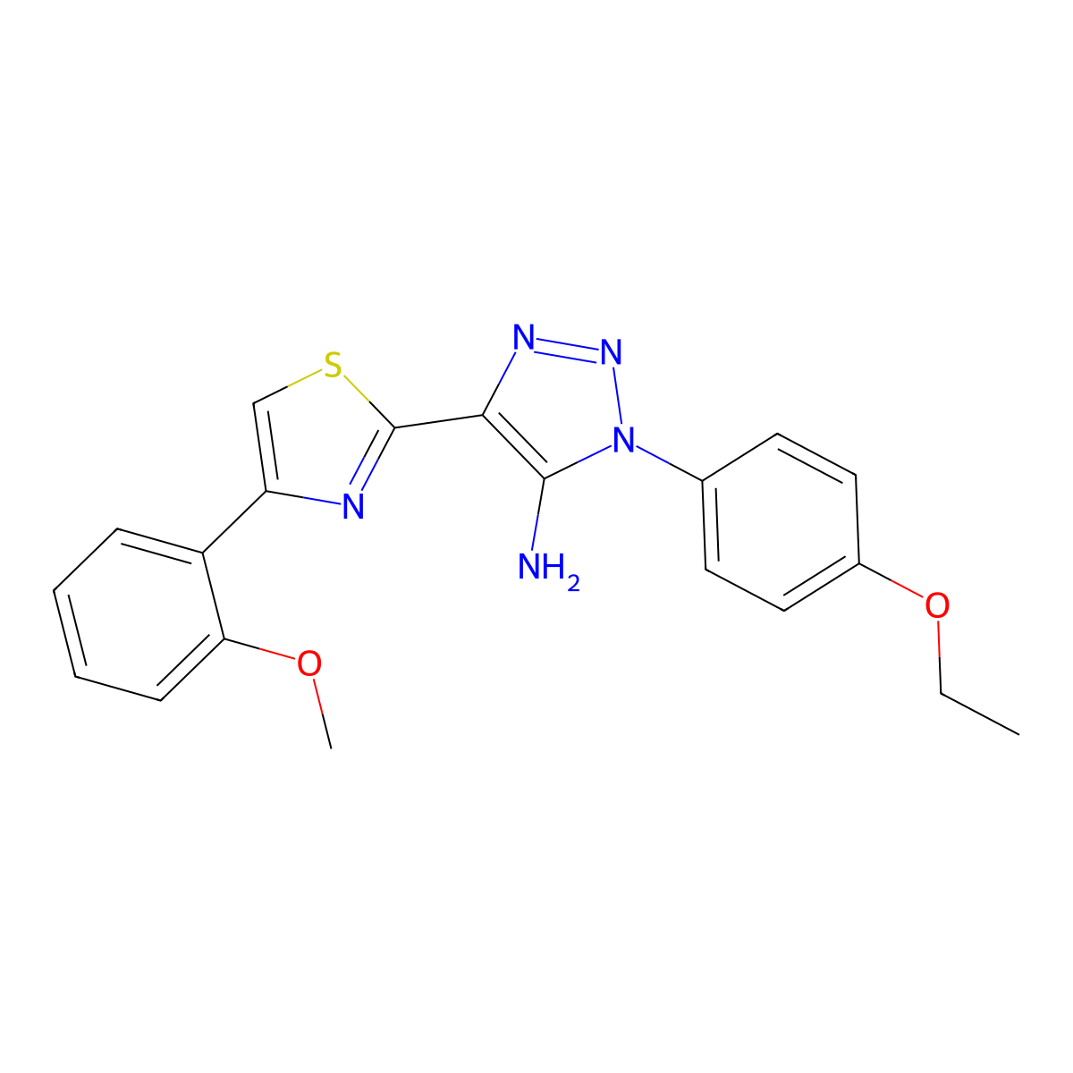 1-(4-ethoxyphenyl)-4-(4-(2-methoxyphenyl)thiazol-2-yl)-1H-1,2,3-triazol-5-amine molecular structure, CAS 1111244-59-7