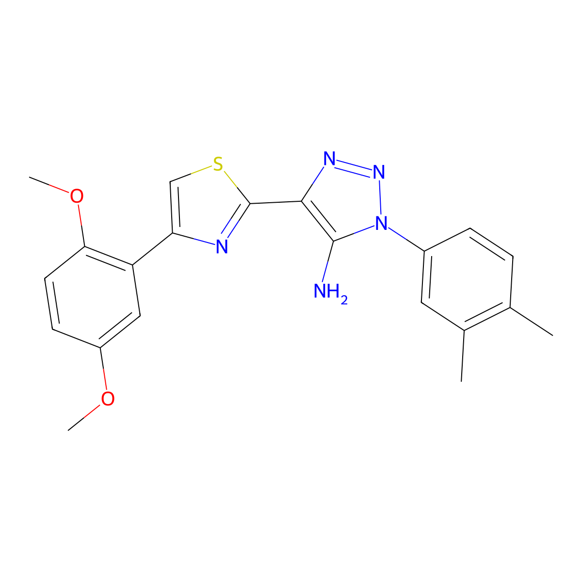 4-[4-(2,5-dimethoxyphenyl)-1,3-thiazol-2-yl]-1-(3,4-dimethylphenyl)-1H-1,2,3-triazol-5-amine molecular structure, CAS 1111244-60-0