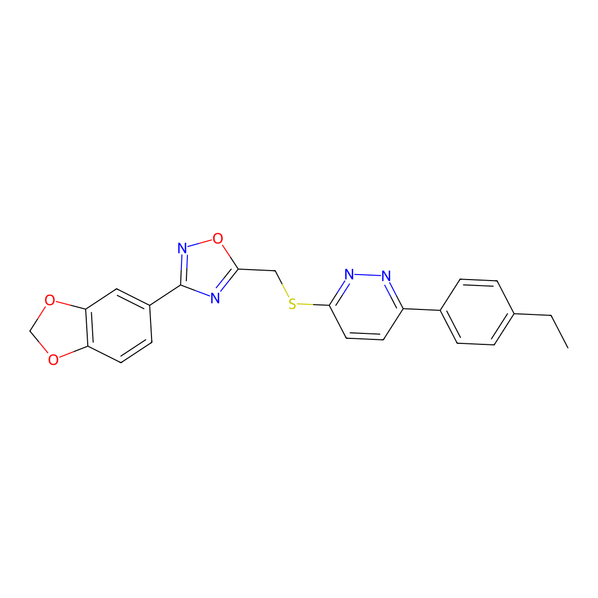 3-({[3-(1,3-Benzodioxol-5-yl)-1,2,4-oxadiazol-5-yl]methyl}sulfanyl)-6-(4-ethylphenyl)pyridazine molecular structure, CAS 1111260-39-9