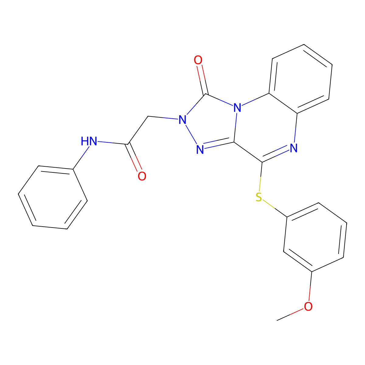2-(4-((3-methoxyphenyl)thio)-1-oxo-[1,2,4]triazolo[4,3-a]quinoxalin-2(1H)-yl)-N-phenylacetamide molecular structure, CAS 1111260-70-8