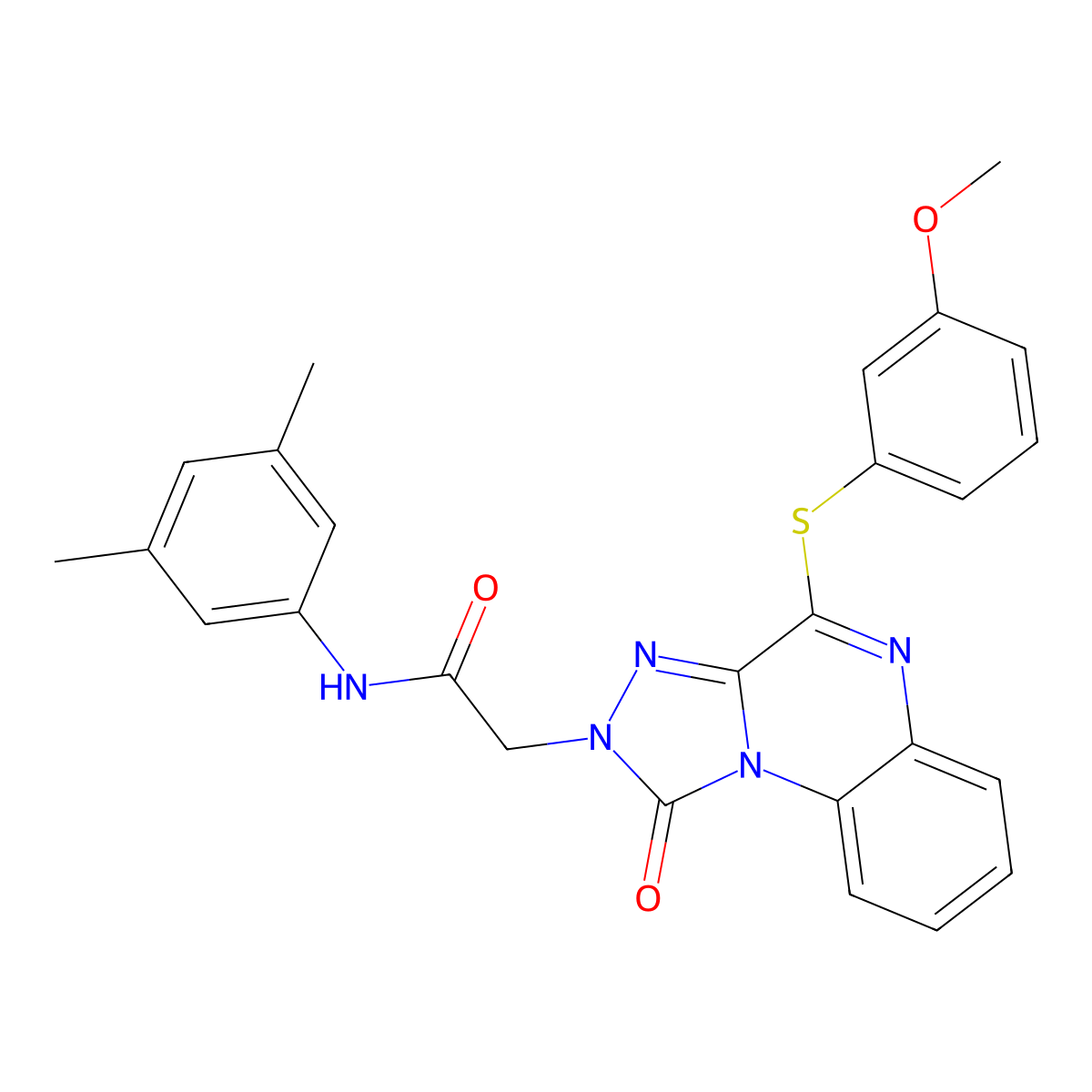 N-(3,5-dimethylphenyl)-2-{4-[(3-methoxyphenyl)sulfanyl]-1-oxo-1H,2H-[1,2,4]triazolo[4,3-a]quinoxalin-2-yl}acetamide molecular structure, CAS 1111260-73-1