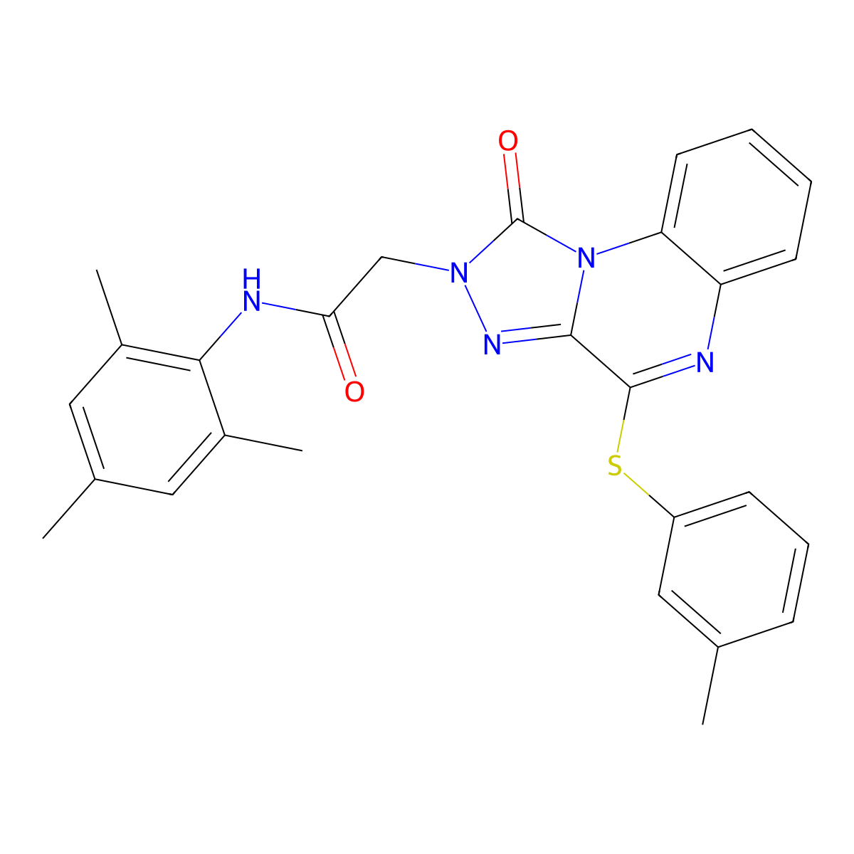 2-{4-[(3-methylphenyl)sulfanyl]-1-oxo-1H,2H-[1,2,4]triazolo[4,3-a]quinoxalin-2-yl}-N-(2,4,6-trimethylphenyl)acetamide molecular structure, CAS 1111260-82-2