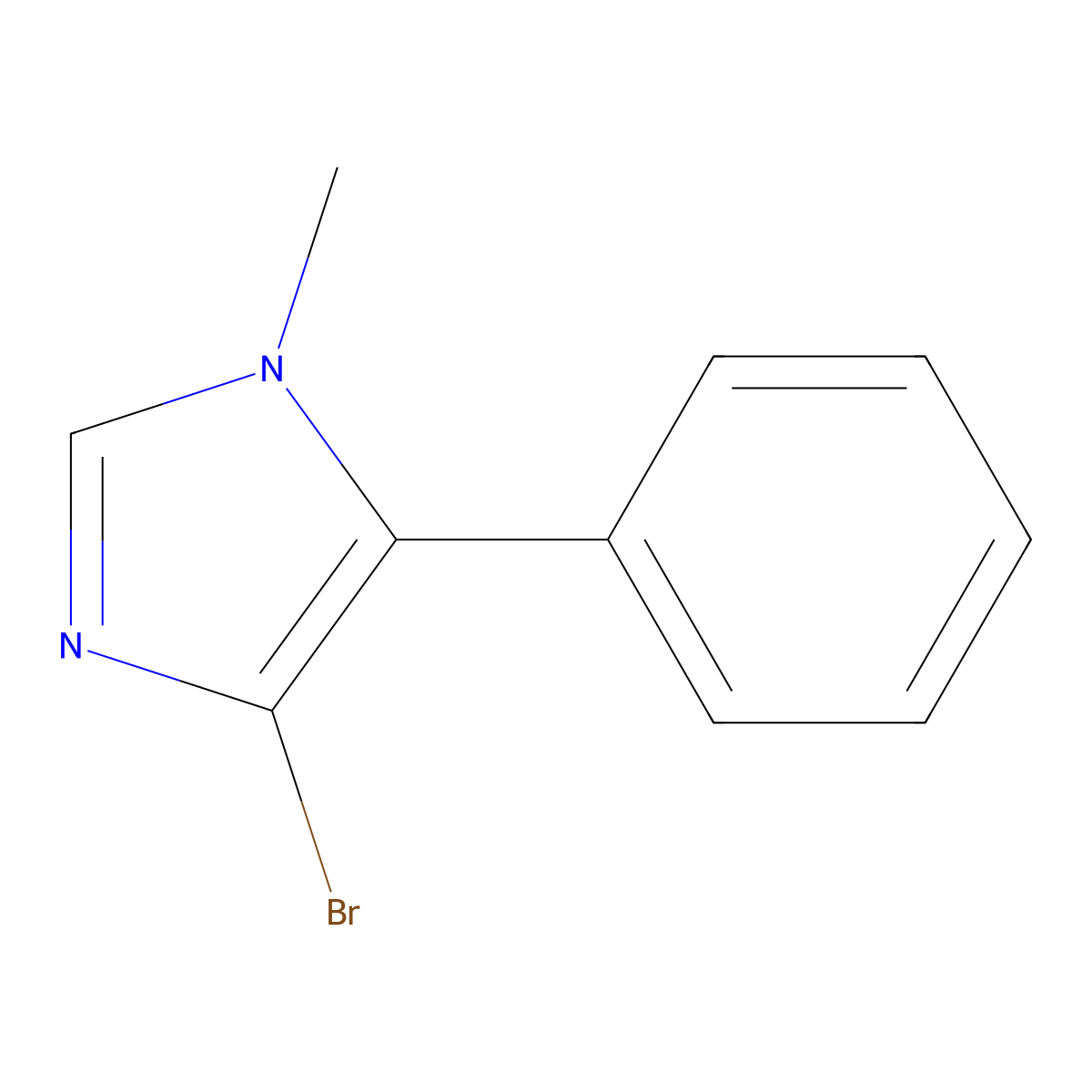 4-bromo-1-methyl-5-phenyl-1H-imidazole molecular structure, CAS 1111266-98-8