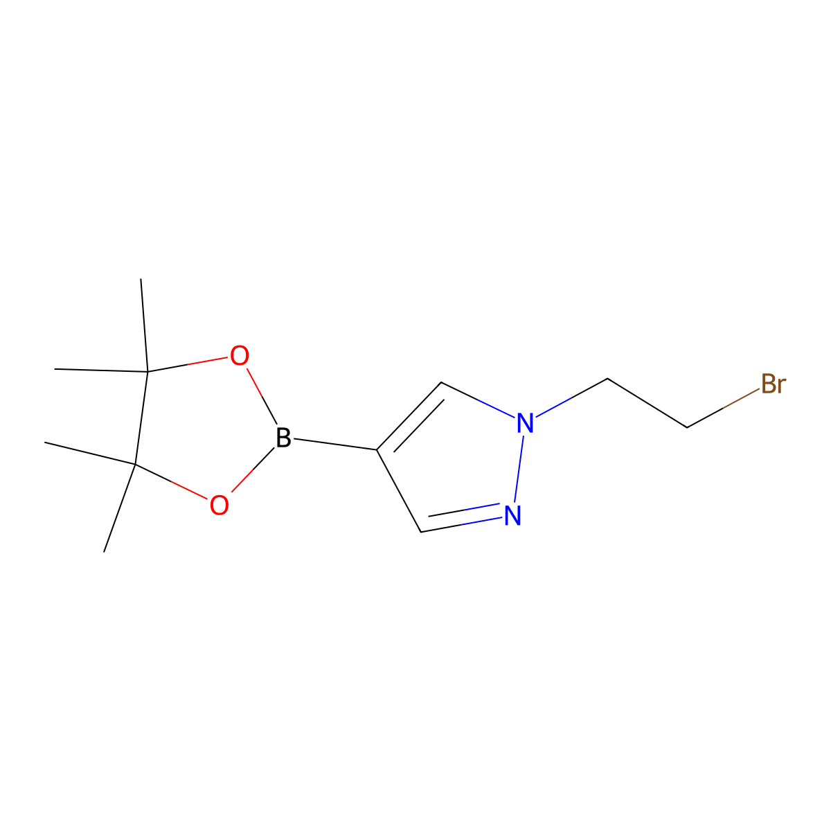 1-(2-bromoethyl)-4-(4,4,5,5-tetramethyl-1,3,2-dioxaborolan-2-yl)-1H-pyrazole molecular structure, CAS 1111269-34-1