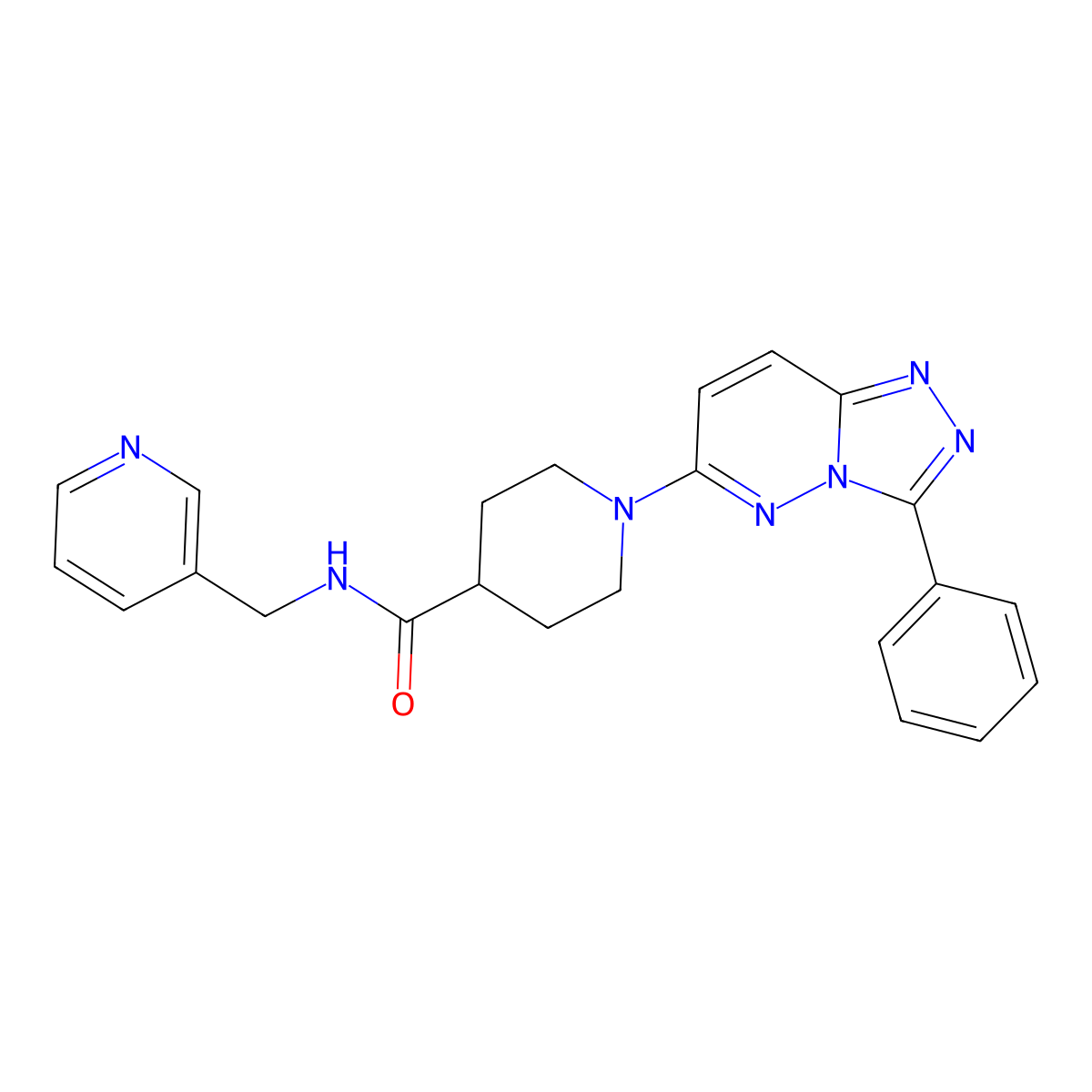 1-(3-phenyl[1,2,4]triazolo[4,3-b]pyridazin-6-yl)-N-(pyridin-3-ylmethyl)piperidine-4-carboxamide molecular structure, CAS 1111279-35-6