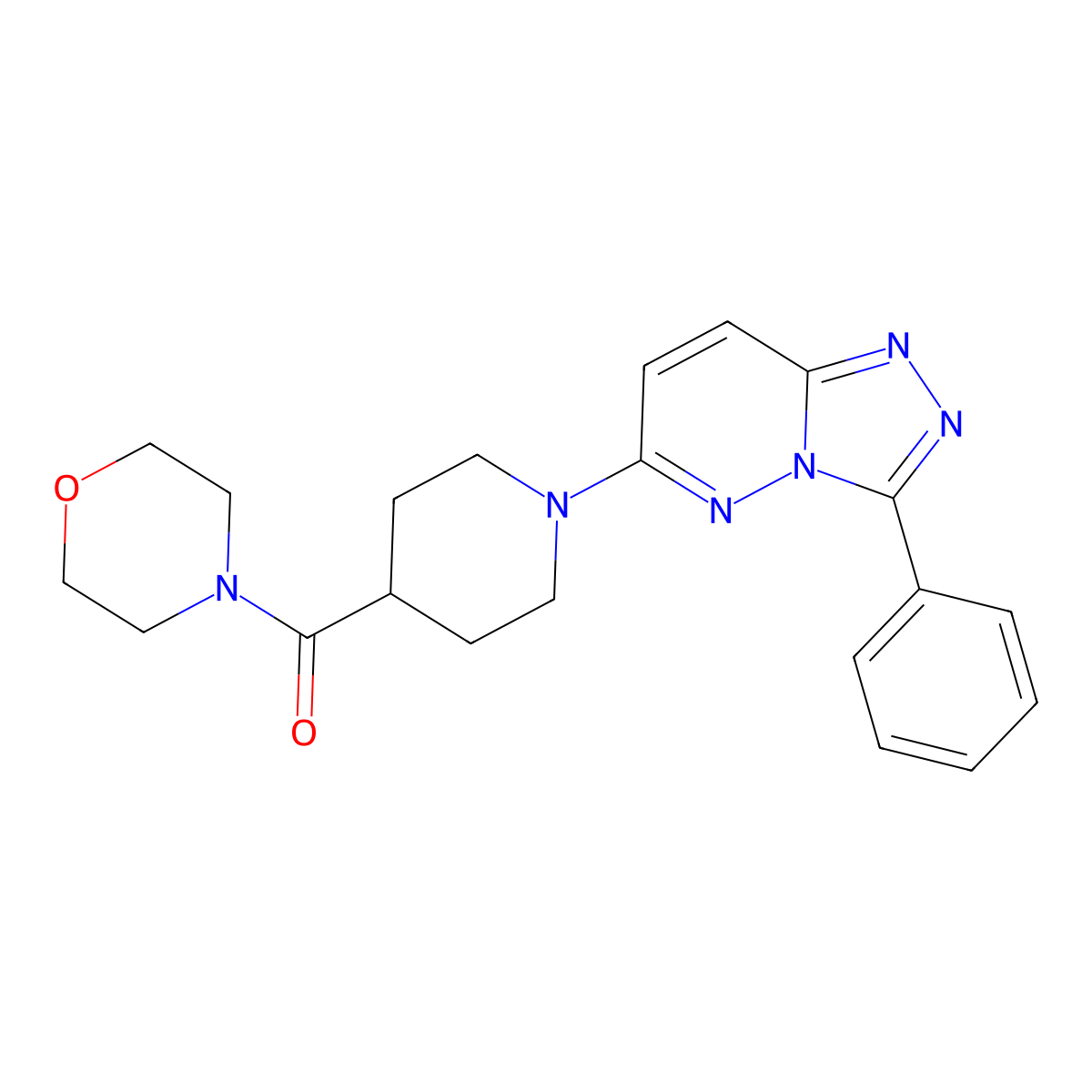 Morpholin-4-yl[1-(3-phenyl[1,2,4]triazolo[4,3-b]pyridazin-6-yl)piperidin-4-yl]methanone molecular structure, CAS 1111279-40-3